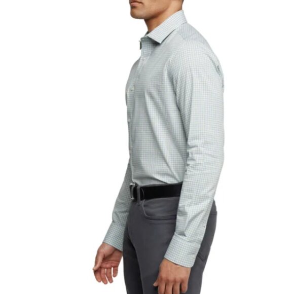 Banana Republic Men's Stretch Poplin Dress Shirt Slim Fit Green Size 2XL - Picture 2 of 10